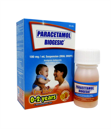 Picture of Biogesic 100mg Reformulated Drops 15ml Orange Flavor (Paracetamol)