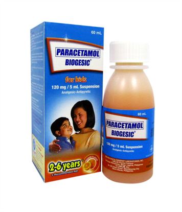 Picture of Biogesic 120mg/250mg Syrup 60ml Orange and Melon Flavor (Paracetamol)