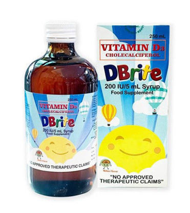 Picture of DBrite 200 IU/5ml Melon Flavor Syrup 250ml (Vitamin D3+Cholecalciferol)