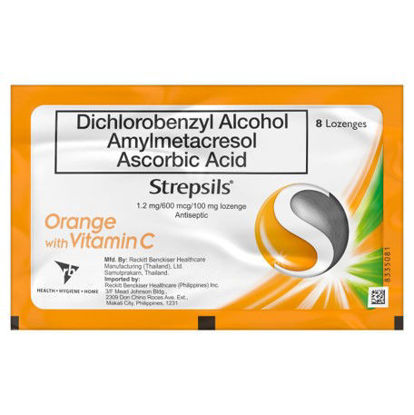 Picture of Strepsils Lozenge Orange with Vitamin C (8 Lozenges)