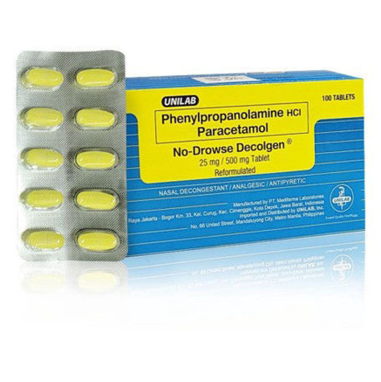 Picture of Decolgen No-Drowse Tablet 10s (Phenylpropanolamine HCI Paracetamol)