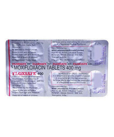 Picture of Floxsafe 400mg Film Coated Tablet 10s (Moxifloxacin (As Hydrochloride)