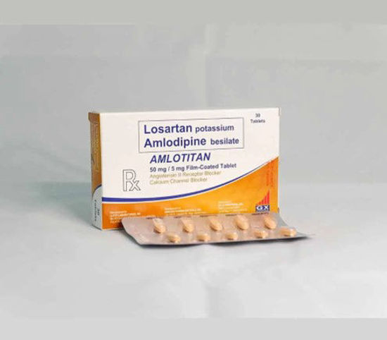Picture of Amlotitan 50mg/5mg Film-Coated Tablet 30s (Losartan Potassium / Amlodipine Besilate)
