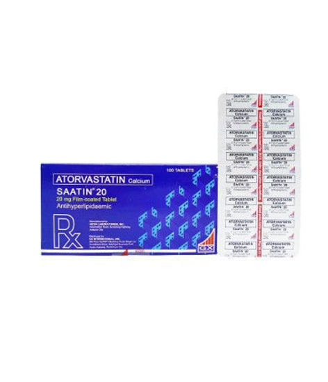 Picture of Saatin 20mg Tablet 10s (Atorvastatin calcium)