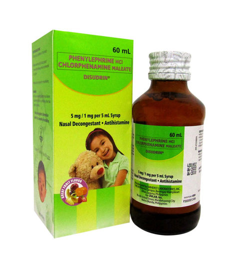 Picture of Disudrin 5mg / 1mg / 5mL Orange Syrup 60mL