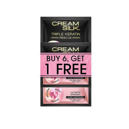 Cream Silk Triple Keratin Rescue Conditioner Ultimate Straight 10ml (6+1) Picture of Cream Silk Triple Keratin Rescue Conditioner Ultimate Straight 10ml (6+1)