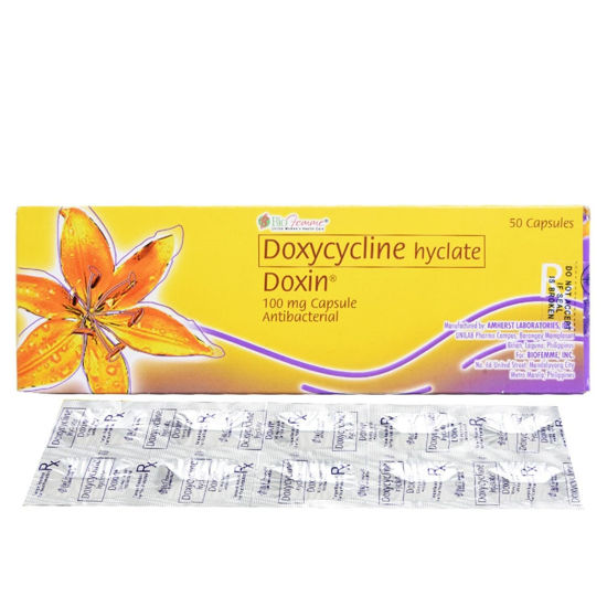 Picture of Doxin (Doxycycline Hydrochloride) 100mg Capsule 10's