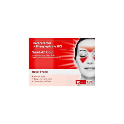 Picture of SINUTAB Cold 500mg/5 mg Film-Coated Tablet x 20's