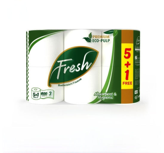 Picture of Fresh Premium Eco-Pulp Bathroom Tissue 3 Ply 5+1 Rolls